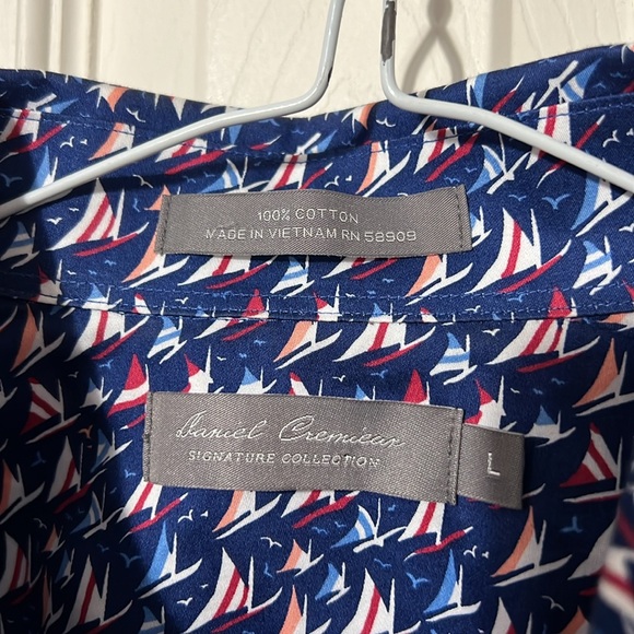 Daniel Cremieux Signature Collection Sailboat Print Long Sleeve Shirt large - Picture 2 of 3